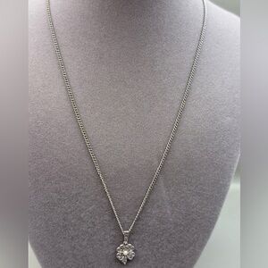 Sterling Silver Italy Marcasite Flower Necklace 18” Vintage Pearl